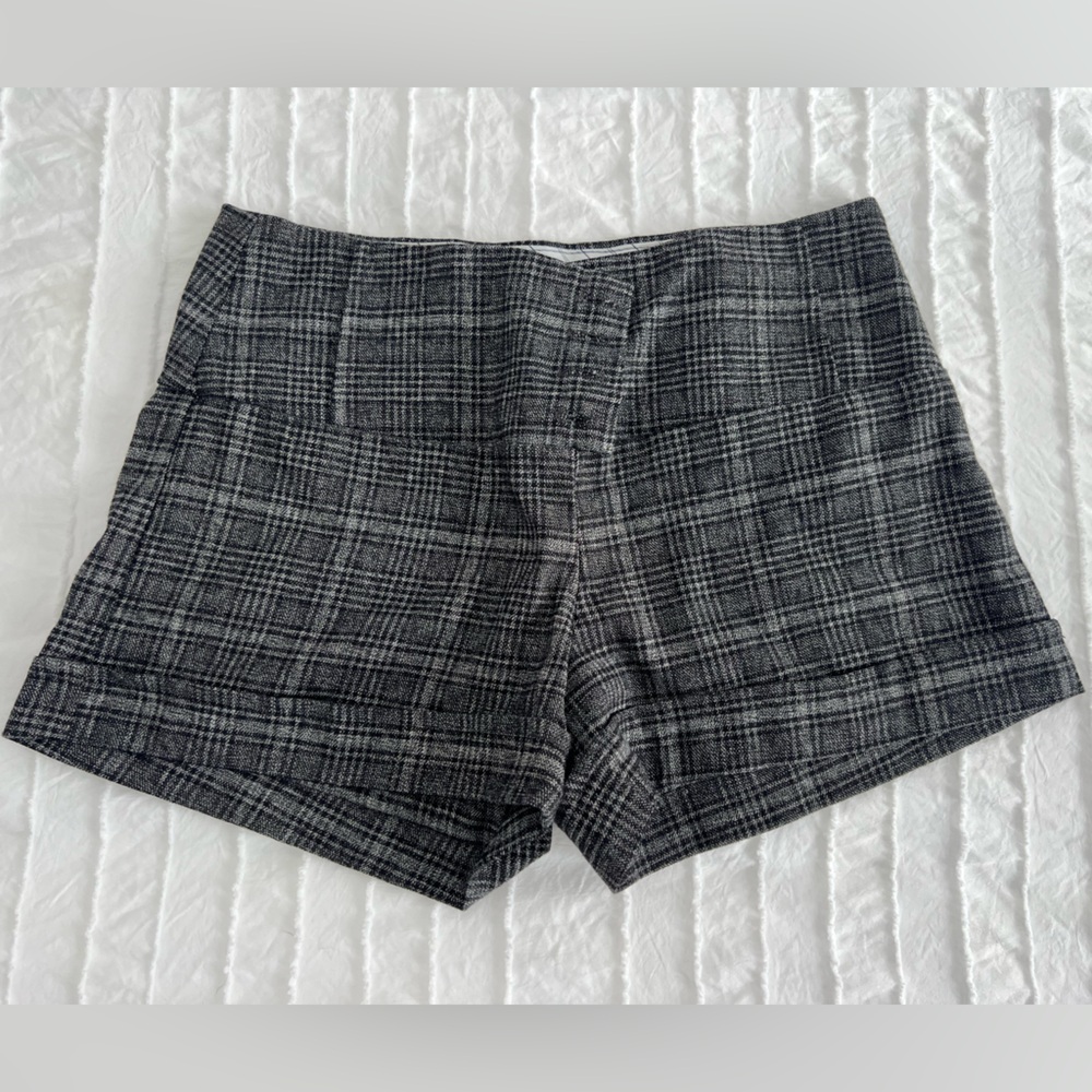 Plaid Gray high waist mini Shorts size small